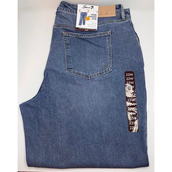 Women's Seven7 Jeans Loose Straight Fit – Size 22W – MEDIUM Wash – NWT - Picture 5 of 11